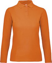 Dames Long Sleeve Polo ID.001 Oranje merk B&C maat 3XL