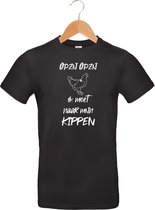 mijncadeautje - T-shirt unisex - zwart - opzij opzij ik moet naar mijn - Kippen - maat L