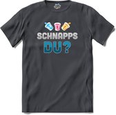 Schnapps Du? | Grappige apres ski dank kleding | Wintersport shirt - T-Shirt - Unisex - Mouse Grey - Maat S