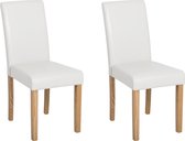 2 chaises en cuir PU blanc BROADWAY 