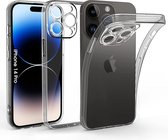 Hoesje Geschikt voor iPhone 14 Pro met Extra Camera Bescherming Doorzichtig Shockproof backcover – Transparant