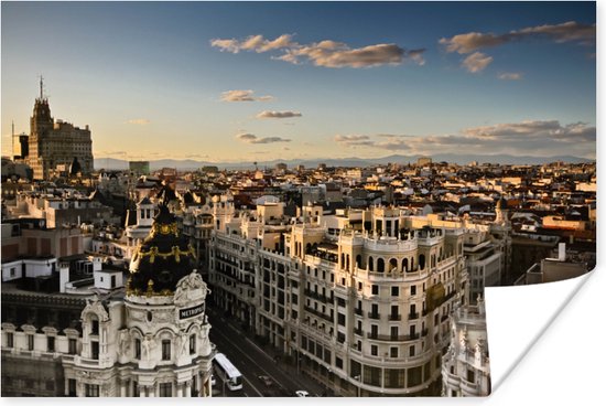Poster Madrid - Skyline - Spanje - 120x80 cm