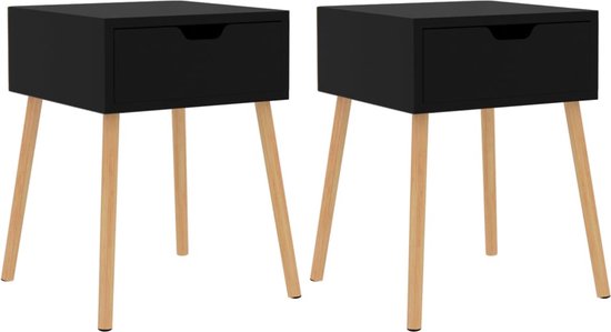 Maison Exclusive - Tables de chevet 2 pcs 40x40x56 cm aggloméré noir |  bol.com