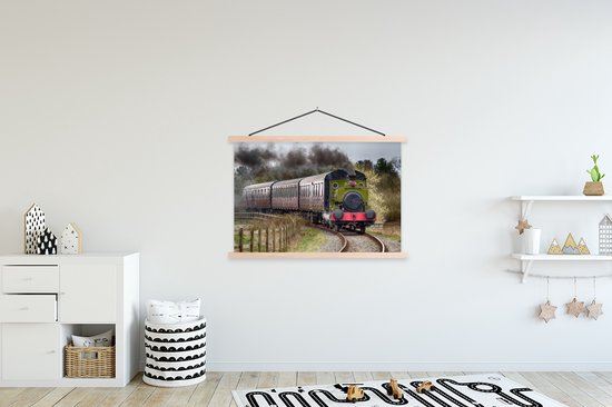 Une prochaine affiche de l'école de locomotive à vapeur lattes plates vierges 150x100 cm - Tirage photo sur affiche textielposter (décoration murale salon / chambre)