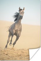 Poster Paard - Zand - Woestijn - 20x30 cm