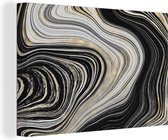 Tableau Toile Agate - Marbre - Or - Pierres précieuses - 140x90 cm - Décoration murale
