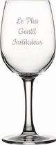 Witte wijnglas gegraveerd - 26cl - Le Plus Gentil Instituteur