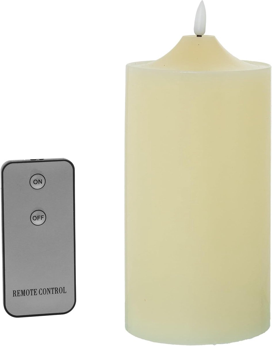 Set Waskaarsen - Led Kaarsen - Sfeer Creëren - Met Afstandsbediening - 10x10x20 cm - Ivoor