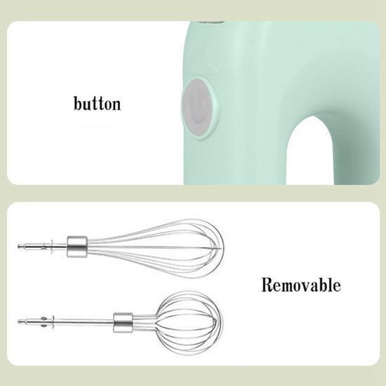 Handmixer Set - Elektrische Garde - Bakken en Mixen - Oplaadbaar met USB - 10 x 16 cm - Wit — afbeelding 5