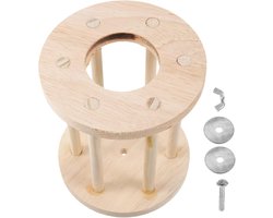 Houten Hooiruif - Voerbak Kooi - Huisdieren Voeren - Eenvoudig te Installeren - 12 cm - Khaki