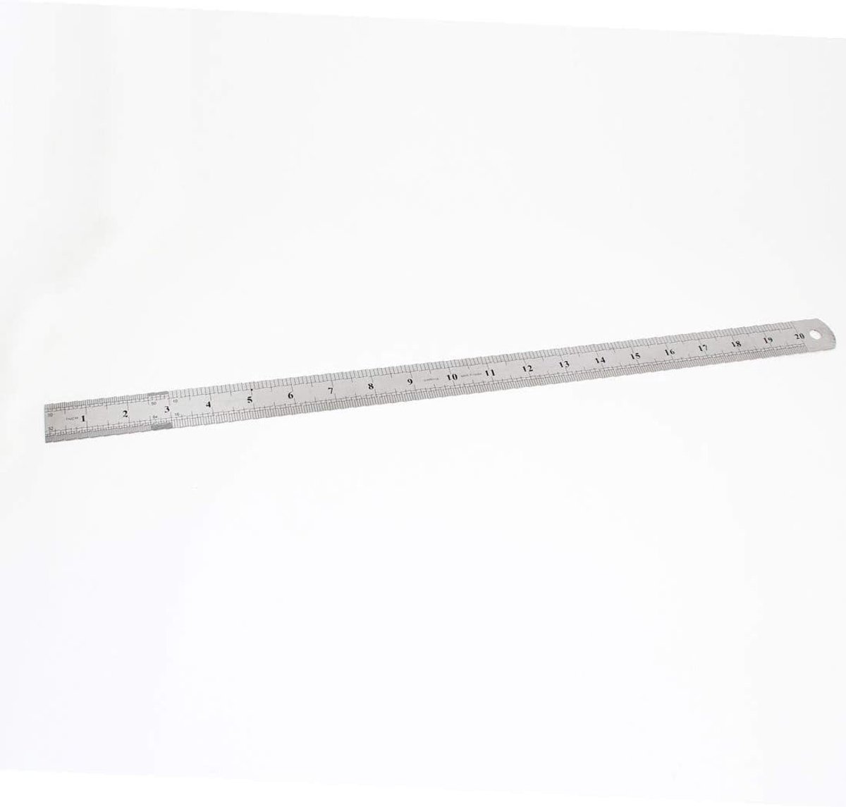 Rechthoekig Lineaal - Meetlat - Nauwkeurig Meten - Dubbele Schaalverdeling - 50 cm 20 Inch - Zilverkleurig