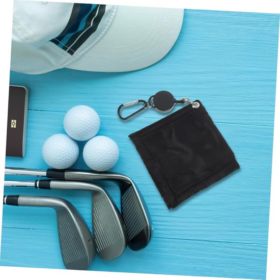 Golf Doek - Microvezel Handdoek - Golf Ballen Reinigen - Zacht Pluche Materiaal - 11.5x11.5cm - Zwart van GOLF — afbeelding 2