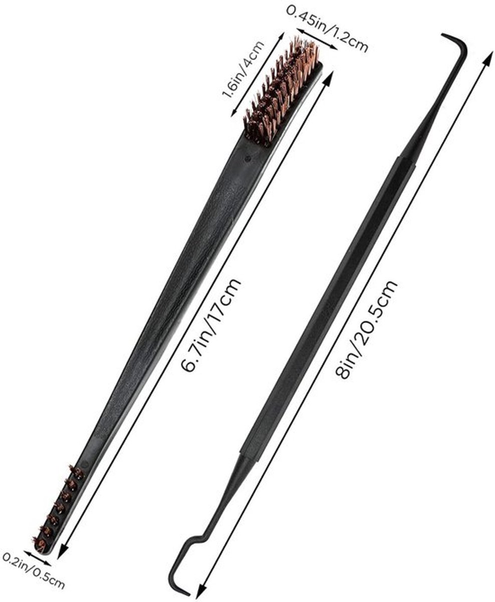 Dailygoody - Mini Wire Brush Kit - Reinigingsset - Zwart - Borstels en Picks