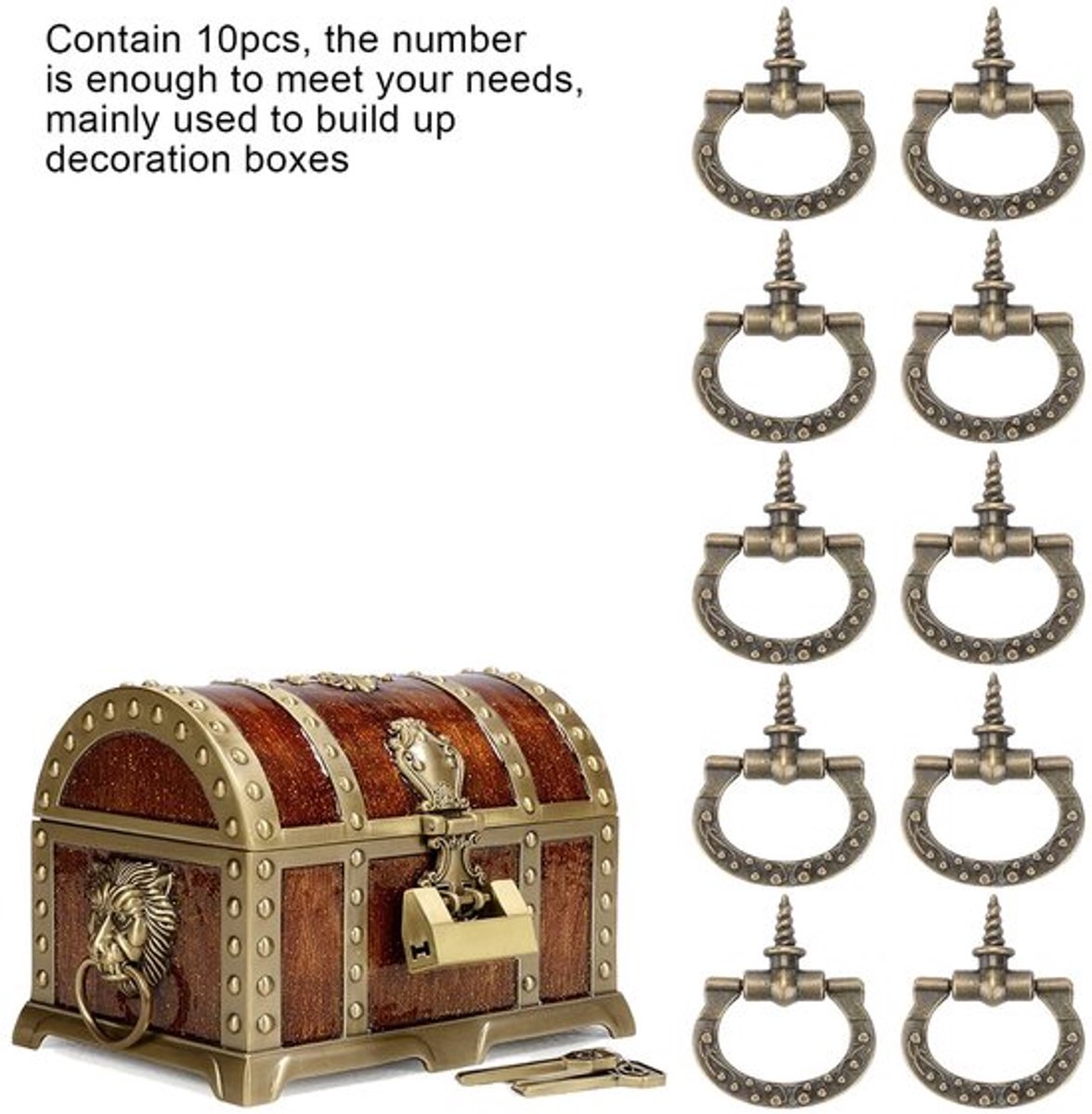 Dailygoody - Bronzen Retro Decoratieve Ladetrekringen - Handgrepen voor