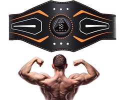 Abdominal Muscle Trainer Belt - Electric Ems Abs Stimulator, Rechargeable Fitness Training Gear, Smart Digital Display Core Toner, Compact Slimming Equipment, Portable Workout Muscle Activator Device