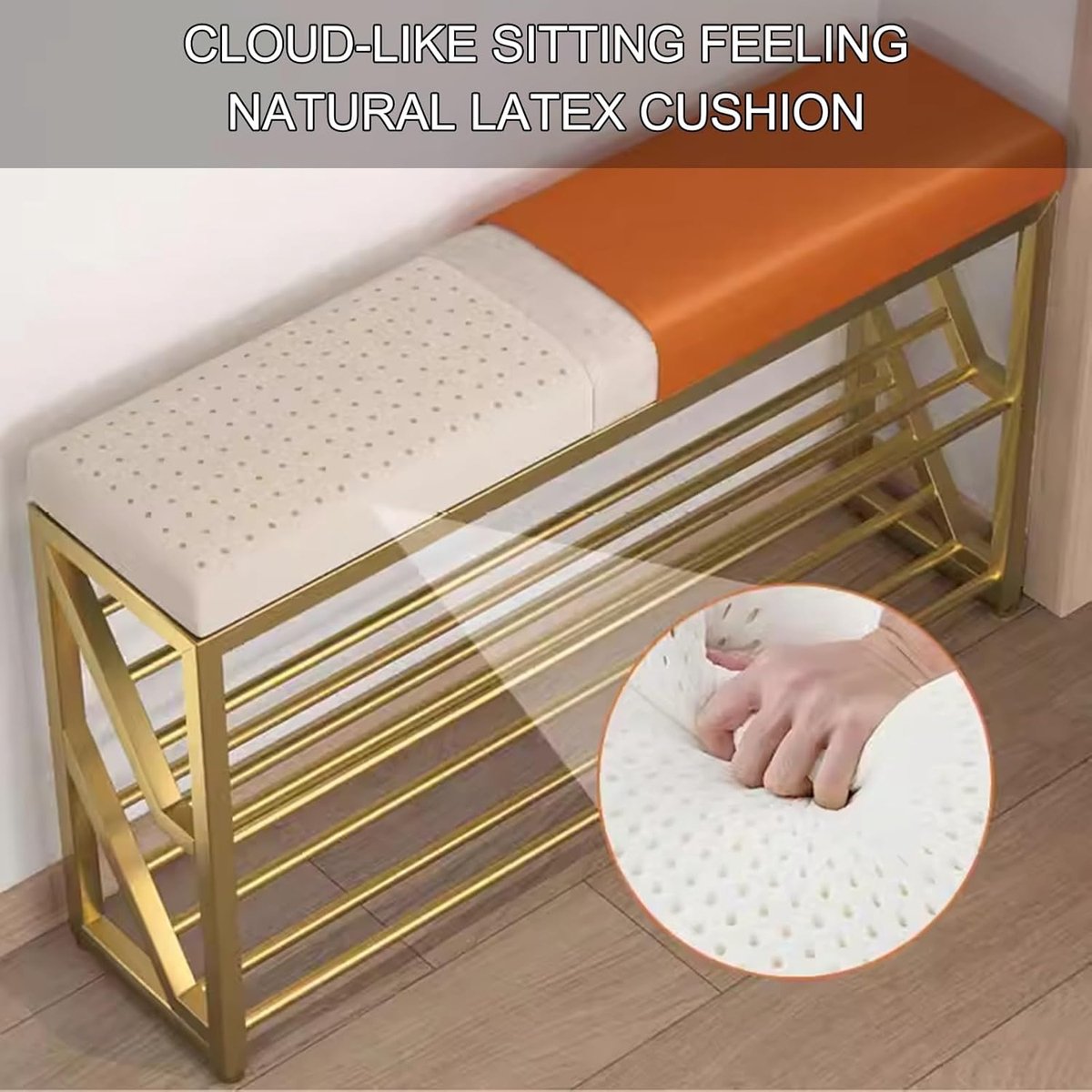 Schoenenrek met Zitbank 80 cm - Industriële Schoenenbank met 2 Opbergplanken - Metalen Schoenenkast voor Hal, Entree, Gang, Slaapkamer en Woonkamer - Zwart - 80 x 30 x 50 cm - Mobili Bella