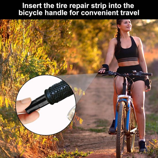 Bandenreparatieset - Tubeless Kit - Fietsbanden Repareren - Drie Maten Strips - 30 Stuks - Zwart Bruin — afbeelding 2