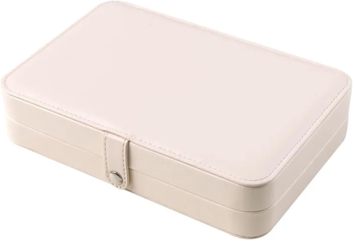 Sieradendoosje Dubbellaags - Juwelendoosje Opberger - Accessoires Organiseren - Praktische Opbergoplossing - 21 x 145 cm - Beige