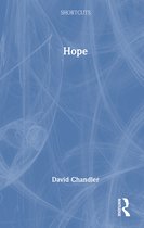 Boekomslag 'Hope' door David Chandler met abstracte witte lijnen op een blauwe achtergrond en Routledge-logo.