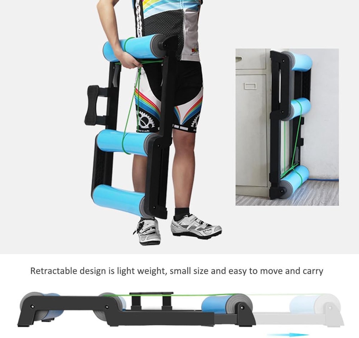Fietstrainer Houder - Indoor Fietsplatform - Thuistraining Fietsen - Geluidsreducerend Ontwerp - 24-29 Inch Compatibel - Zwart