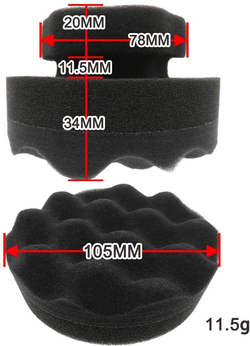 Banden Dressing Applicator - Schuim Pad - Bandendetaillering Auto - Ergonomisch Golfpatroon - 2 Stuks - Grijs