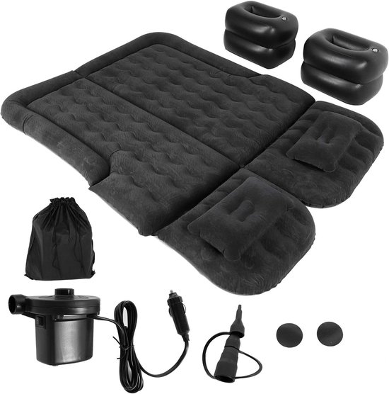 Luchtmatras Auto - Kampeerbed Opblaasbaar - Reizen en Kamperen - Dik en Duurzaam - 174 x 126 cm - Zwart — afbeelding 5