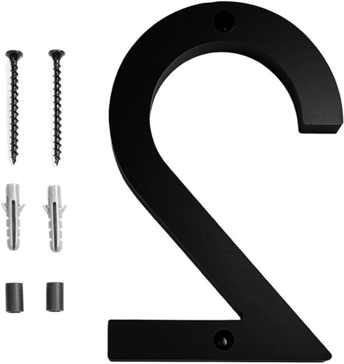 Huisnummer 6 inch zwart acryl voor buiten - Allecto Plus