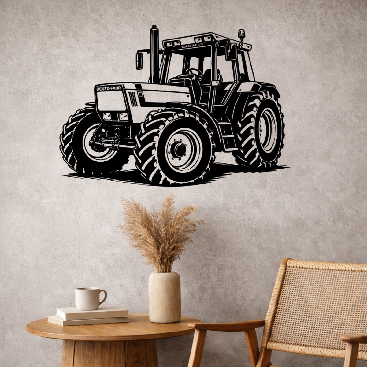 BR2Laser Deutz Agrostar – Wanddecoratie – Lasergesneden Hout – Tractor kunst – 75 cm Breed