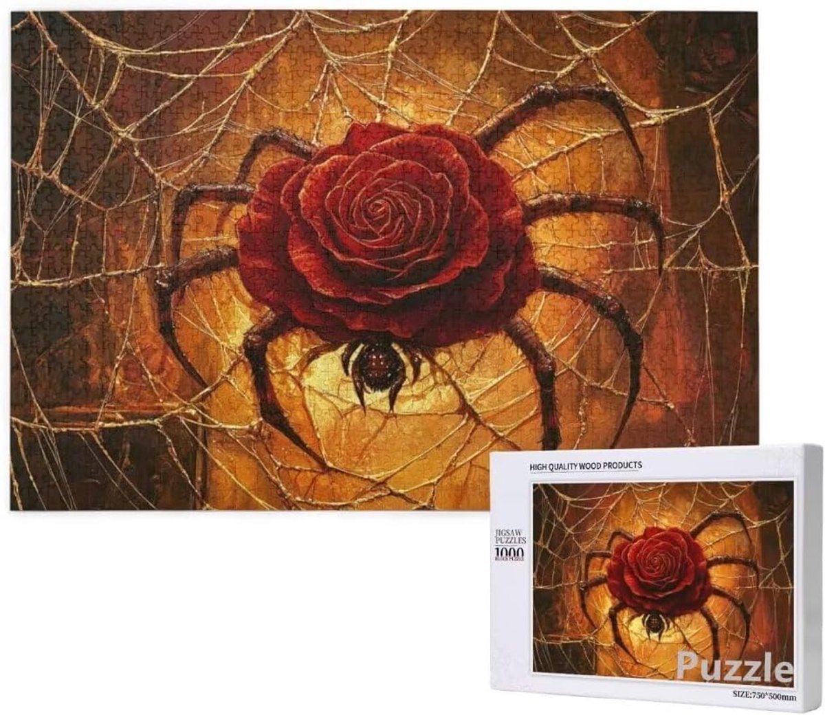 Puzzel 3000 stukjes - Grote puzzel - Ontspanning thuis - Uniek gesneden stukjes - 122 x 81 cm - Rozenpatroon