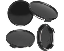 Naafdoppen Set - Wielkapjes Velgen - Bescherming Wielen - Met Roestvrij Staal Ring - 63mm Buitendiameter - Zwart