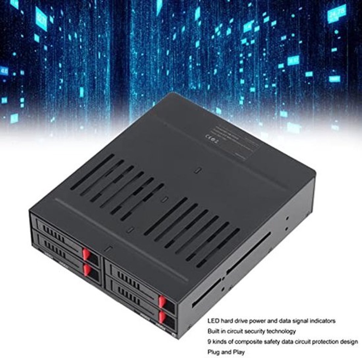 Zeynomax - 4 Bay HDD SSD Kooi - Hot Swap - Roestvrijstaal - Externe 5,25 Inch Bay