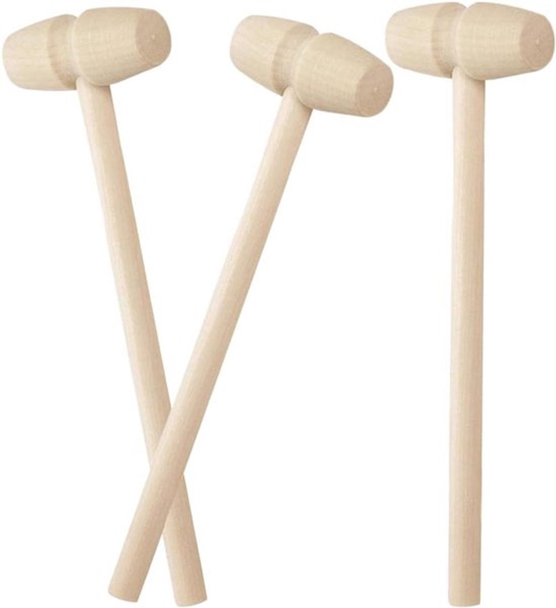 Set van 3 houten Allecto Plus hamers - Mini hamer inclusief