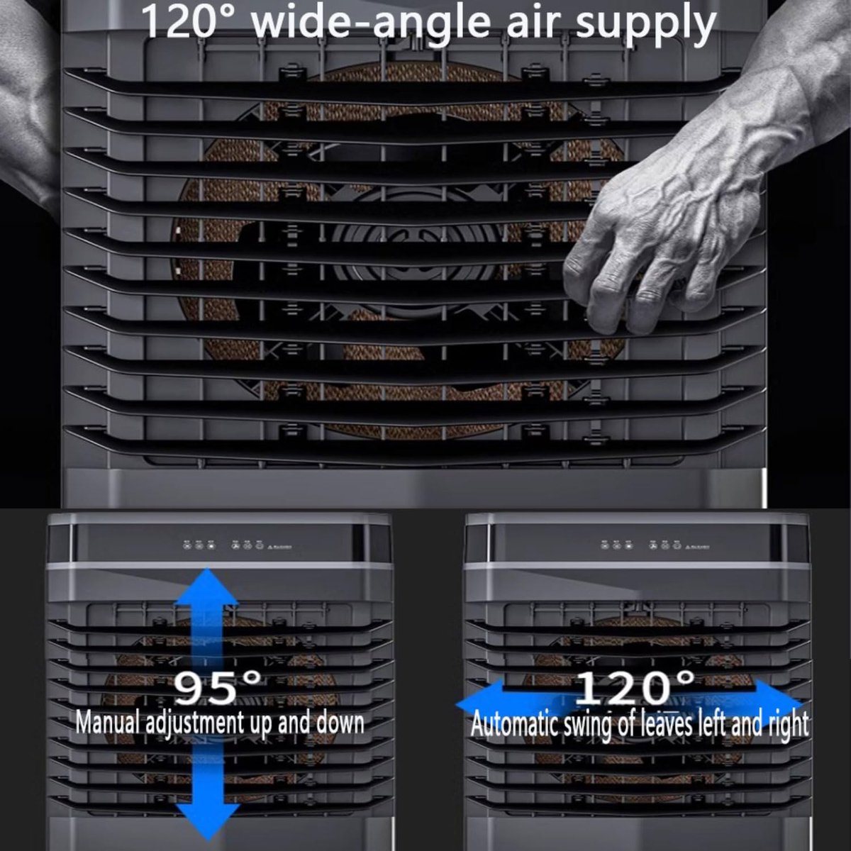 Draagbare Airconditioner - Luchtkoeler Ventilator - Kamertemperatuur Regelen - Grote Watertank - 80cm - Wit — afbeelding 6