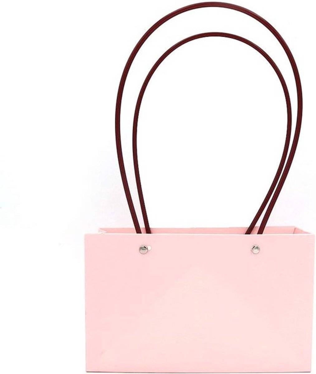 Kraft papier zakken met roze kleur - 5 stukken - waterdicht