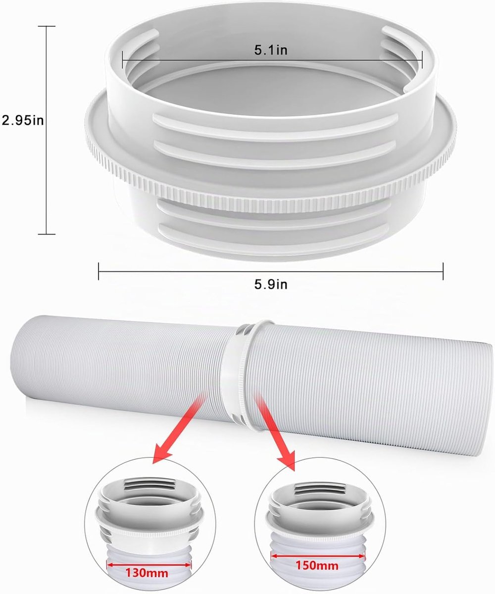 Koppelstuk Mobiele Airco Afvoerslang - binnen 130 mm / buiten 150 mm - verbindingsstuk - Airconditioning Slangkoppelin - Interface afvoerslang - afvoerslangadapter - voor mobiele airconditioning, afvoerslang – foto 6