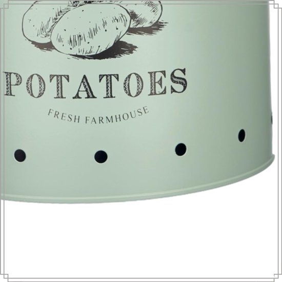 Aardappel Pot - Bewaar Pot - Aardappelen Bewaren - Met Ventilatie - 23x28x22 cm - Mint Groen — afbeelding 5