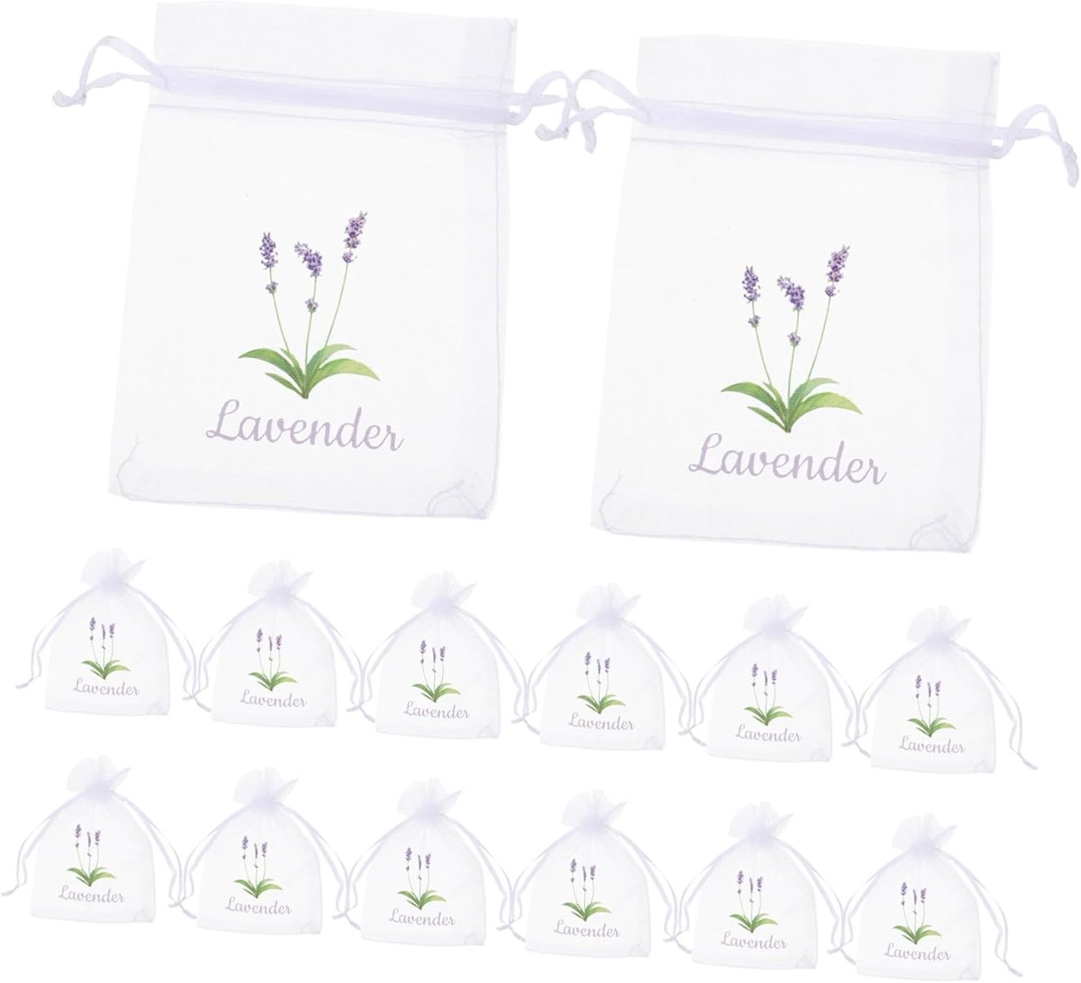 Organza Zakjes - Geurzakjes Leeg - Geuren Opslaan - Trekkoord Sluiting - 20 Stuks - Wit