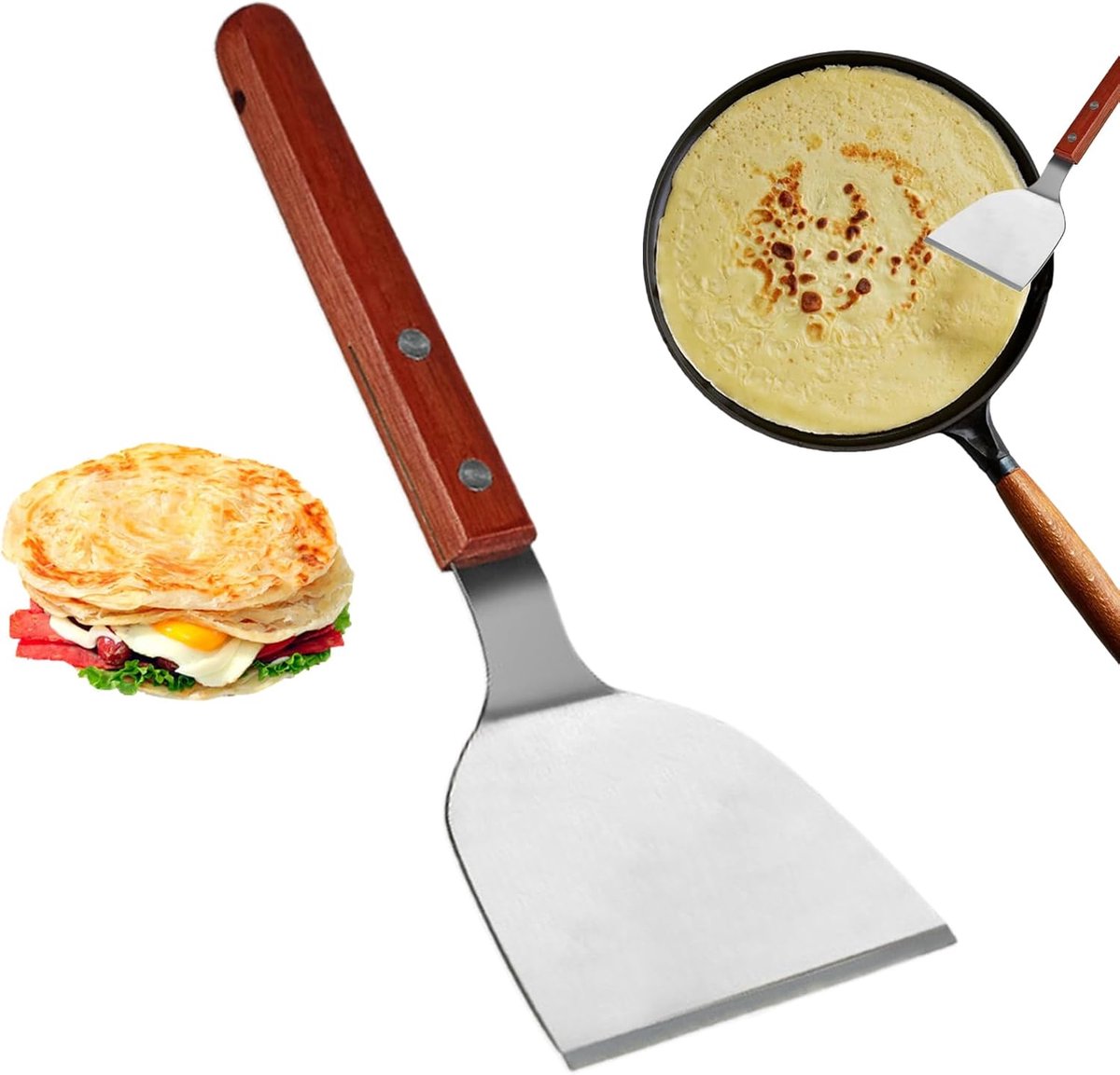 Metalen Spatel - Grill Schraper - Pannenkoeken Bakken - Roestvrij Staal - 229 cm - Zilver