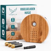 Voqella Vogelhuisje met Geluid - Vogelgeluiden Huisje met Sensor - Vogelgeluiden Huisje voor op Toilet - 6 Geluiden - Hout