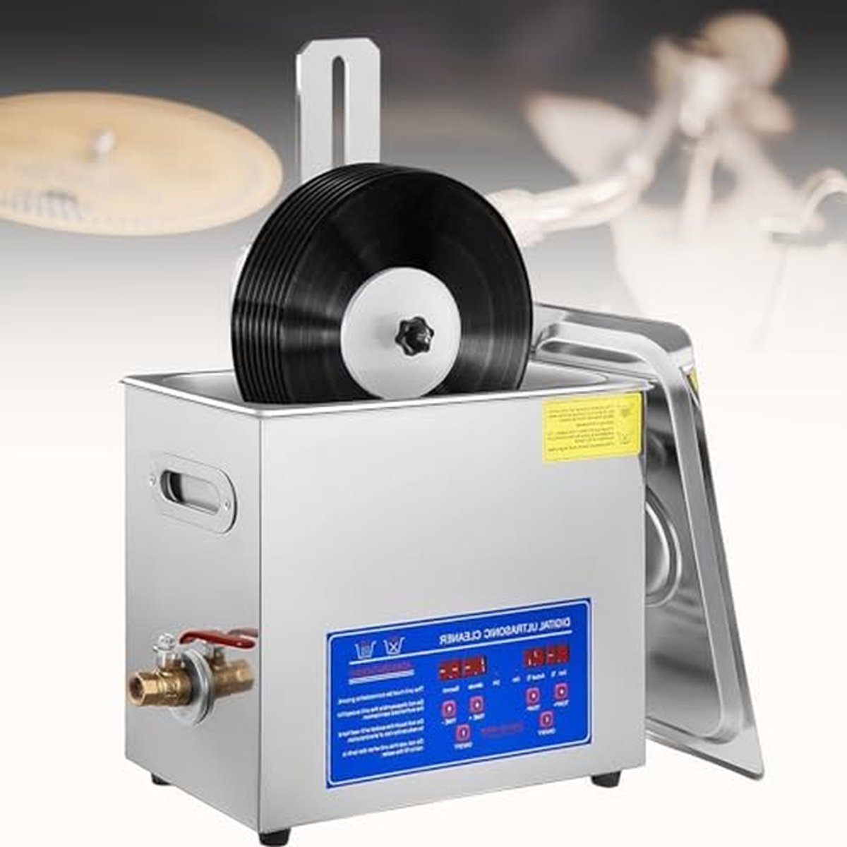 Ultrasone Platenreiniger - Vinyl Onderhoud - Platen Schoonmaken - Dubbelzijdig Automatisch - 6 Liter Tank - Zilver