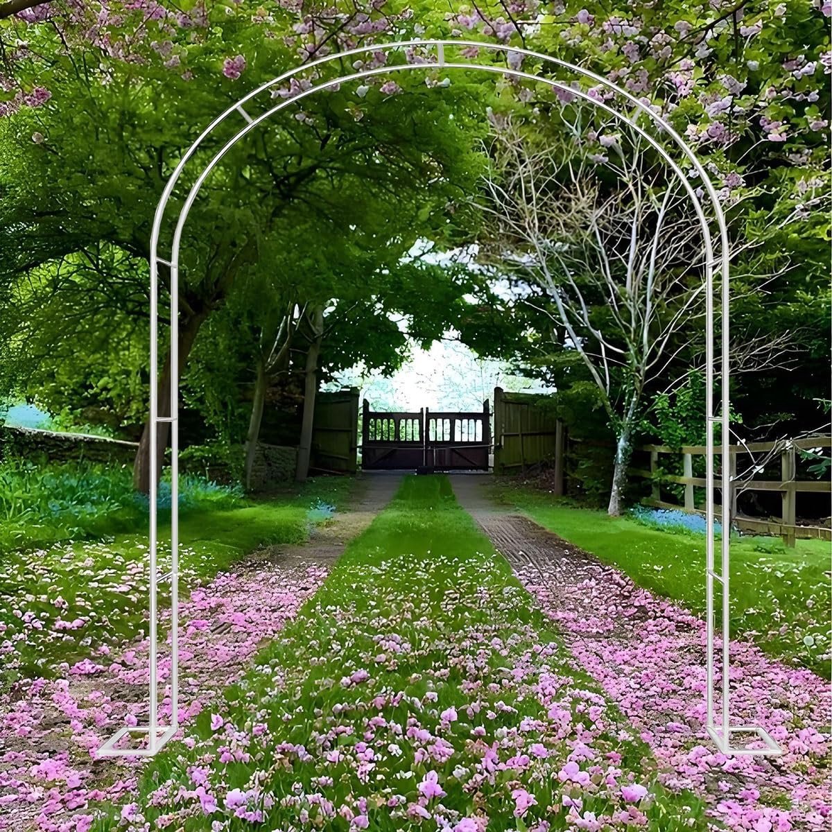 Tuinboog - Pergola Rozen - Klimplanten Ondersteunen - Verstelbare Afmetingen - 220 cm Hoog - Wit