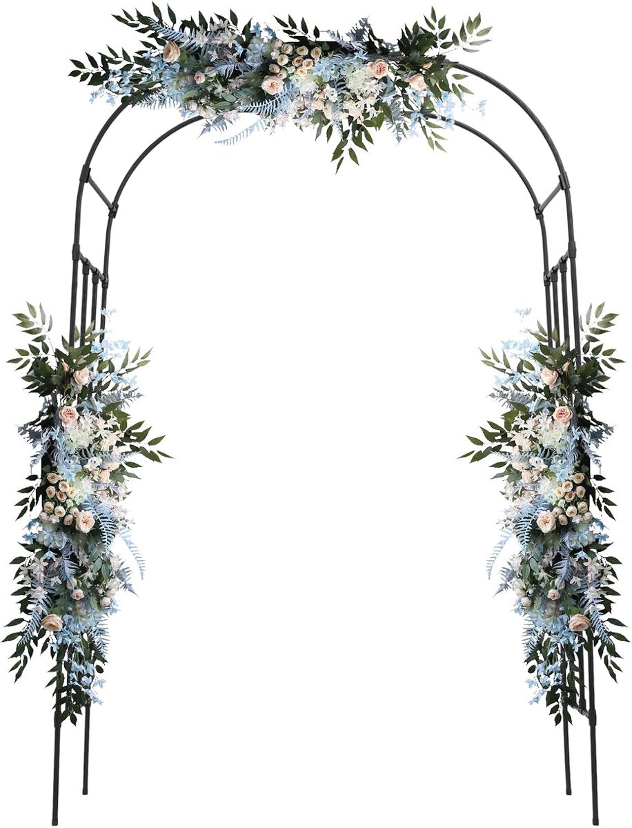 Rozenboog Metaal - Tuinboog Klimhulp - Planten Ondersteunen - Weerbestendig PE-coating - 240 x 150 cm - Zwart