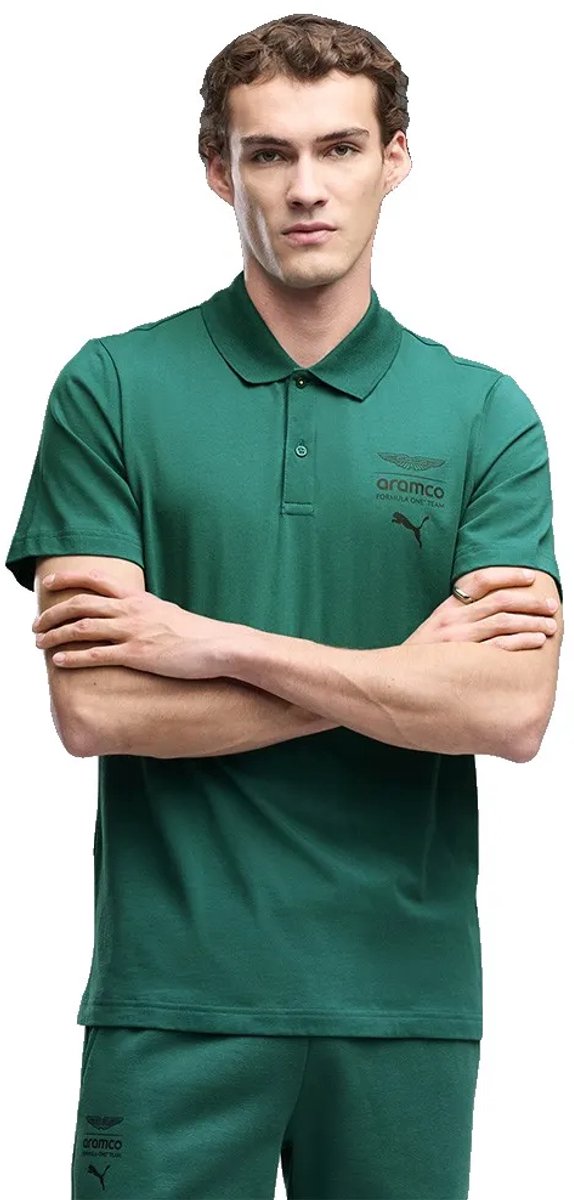 Puma X Aston Martin Aramco F1® Team Essential Korte Mouw Poloshirt M Man Groen