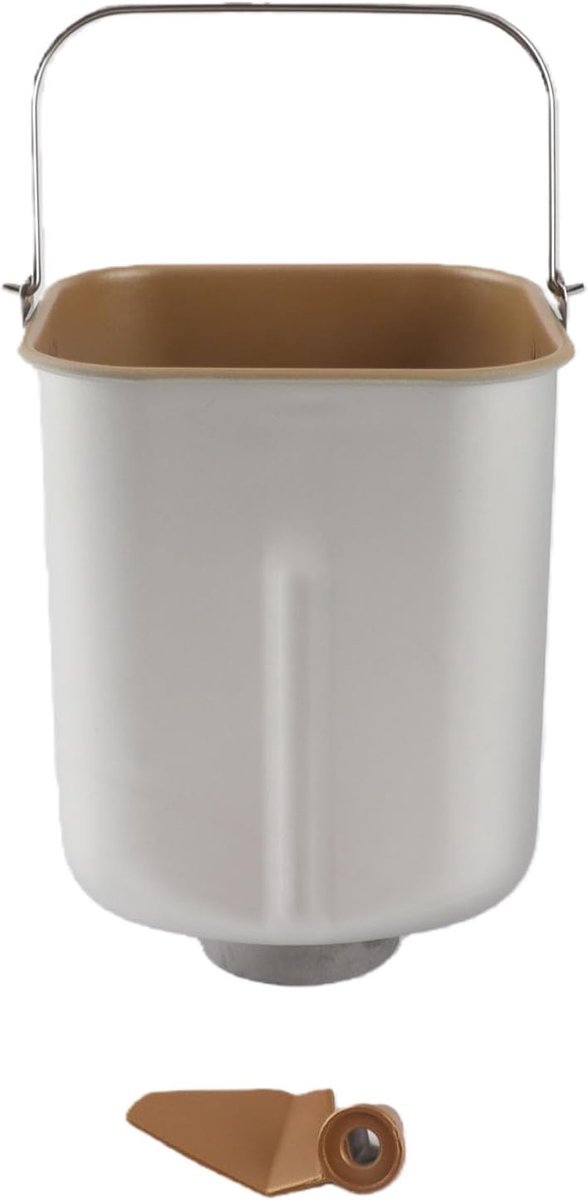 Broodmachine Emmer - Broodbakpan Binnentank - Zelf Brood Bakken - Antiaanbaklaag Kneedfunctie - 14 x 14 x 19 cm - Zwart