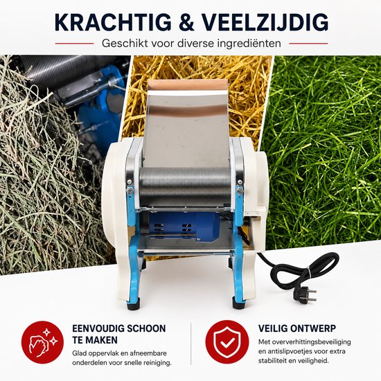DPLUNIQ Snijmachine - Groentesnijder - Keukenmachine - Foodprocessor - Droge/Verse Ingrediënten - 550W - 38x33x37cm - Wit/Blauw van DPLUNIQ — afbeelding 3