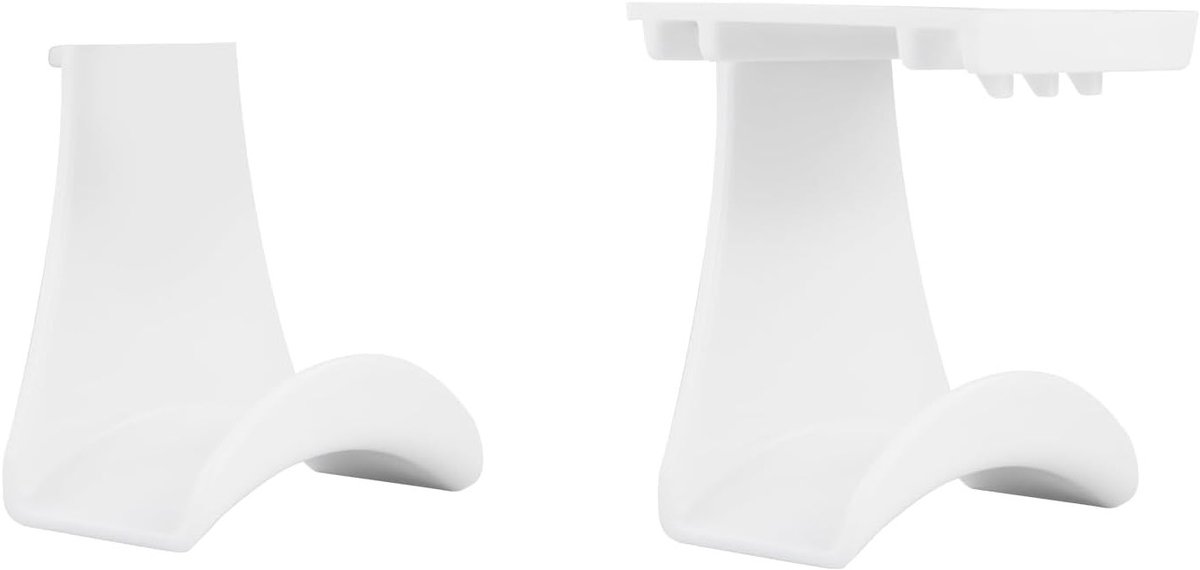Multifunctionele zelfklevende hoofdtelefoonhouder voor tafel, afneembare haak voor hoofdtelefoon, tas en hoed (wit)