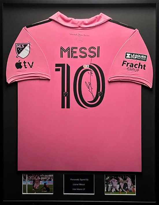Lionel Messi gesigneerd Inter Miami 23/24 ingelijst thuis shirt