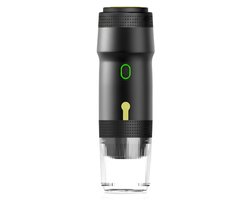 QIN® Draagbare Koffiemachine - Blender To Go - Draagbare Blender - Zwart - 8cm x 8cm x 25cm