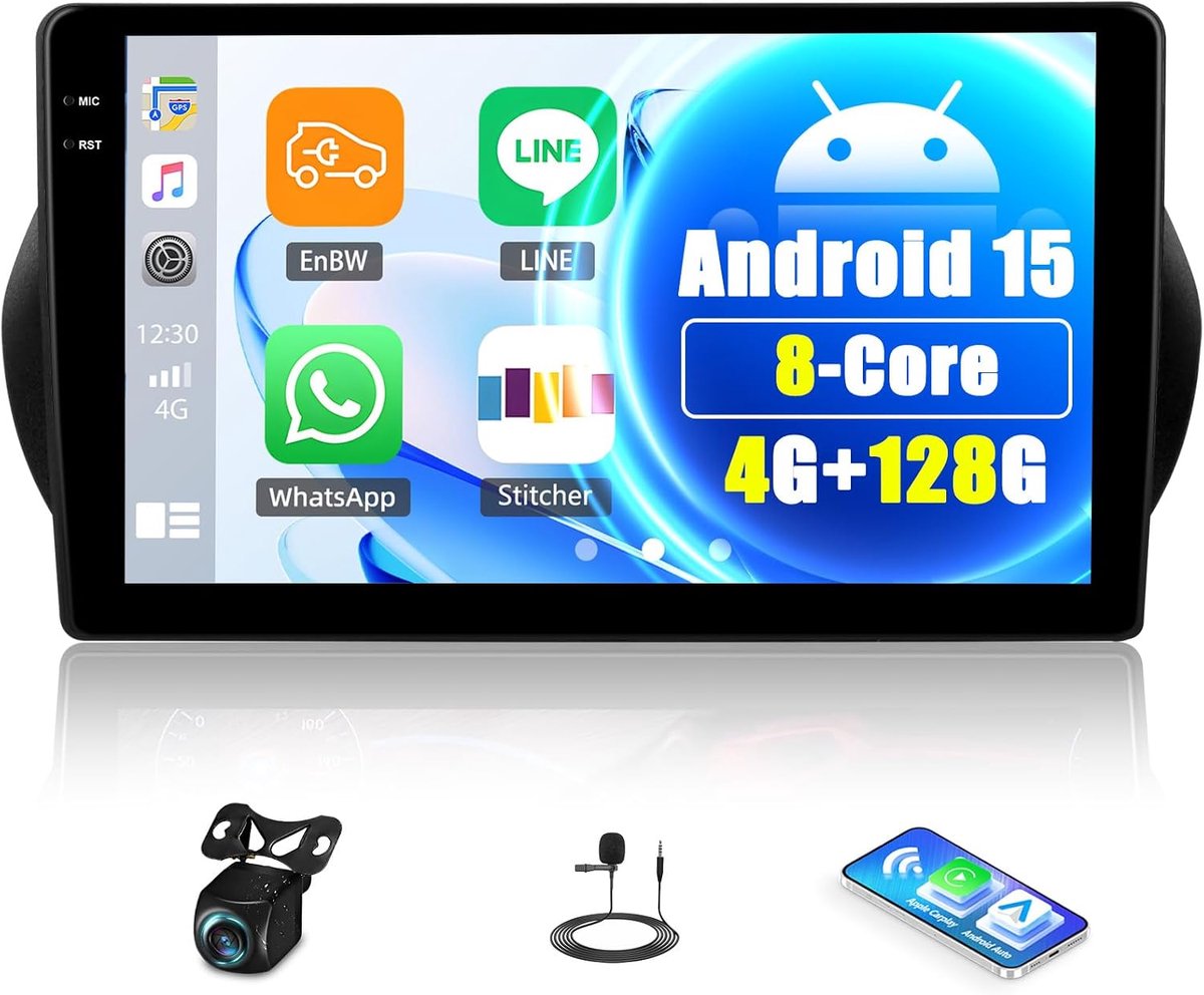 Autorradio 9-inch - Android 15 - 4G+128G - GPS en WiFi - Geschikt voor FIAT Fiorino/Qubo/Citroen Nemo/Peugeot Bipper - ShopVlot