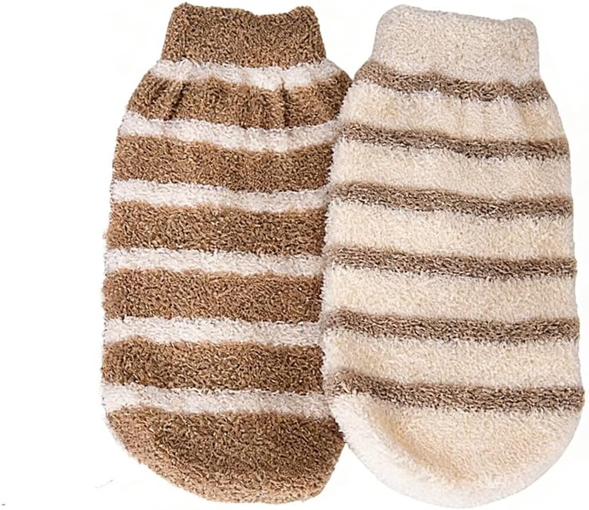 Body scrub handschoen set van 2 - Natuurlijke douchevezels - Verwijdert dode huid - Voor een zachte en stralende huid - ShopVlot